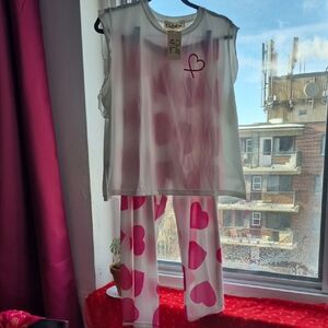 Cherie Bliss White and Pink Heart Pajama Set (C22)